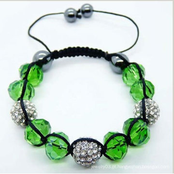 Shamballa verde pulseira de grânulos pulseira padrões pulseiras atacado